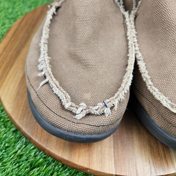 CROCS Santa Cruz Shoes Mens 11 Brown Slip On Canvas Loafer Slippers Casual - Picture 9 of 15